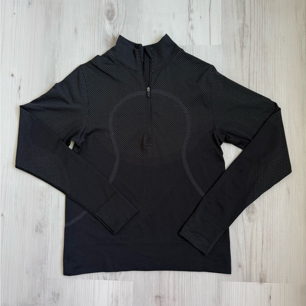 Black Half-Zip Athletic Long Sleeve Top